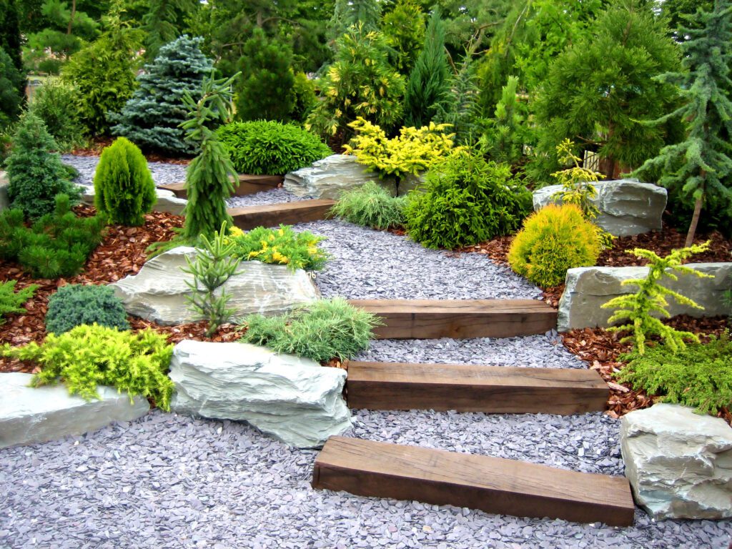 Landscape design options in calgary for steps. minimalist steps design in calgary. rock gardens calgary